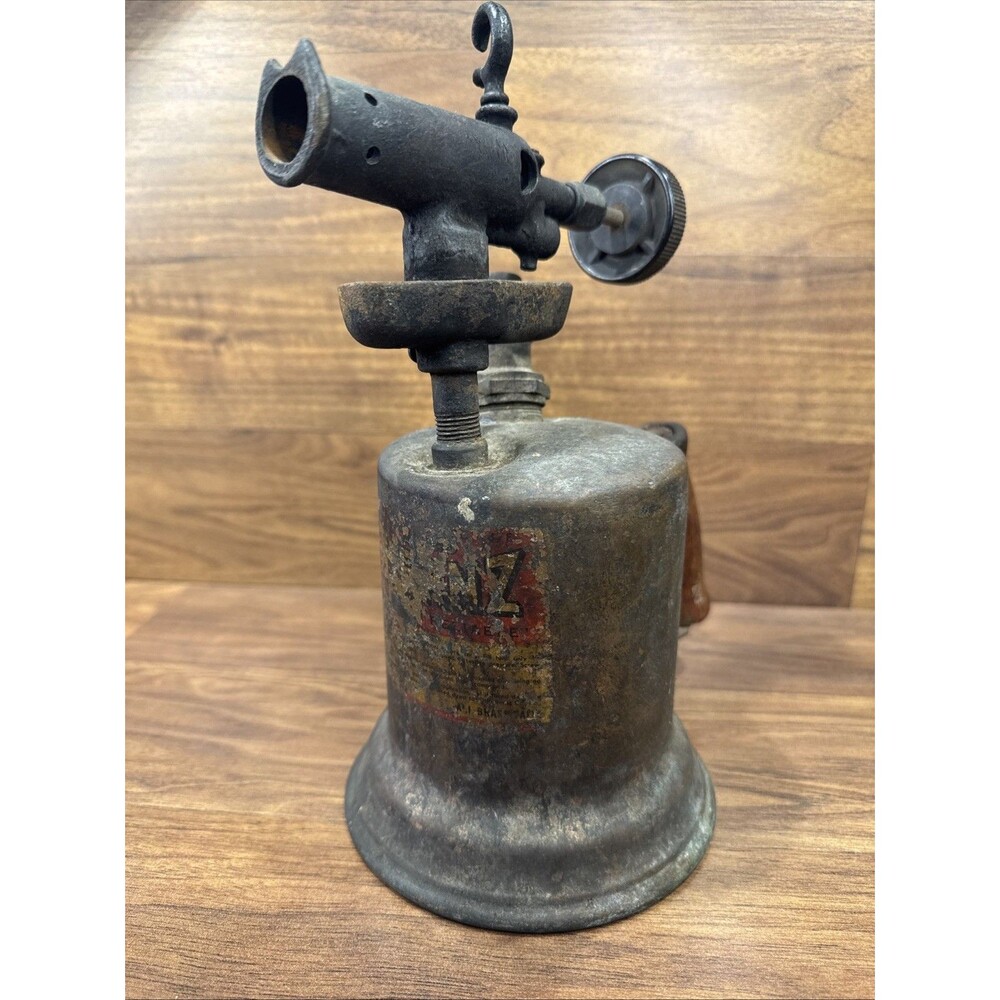 Antique 1880's Otto Bernz Brass Blowtorch -- Otto Bernz Co. of Rochester, NY